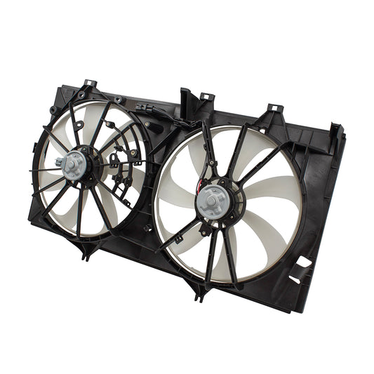 Brock Replacement Dual Condenser Radiator Engine Cooling Fan Assembly Replacement for 12-17 Camry 2.5L 167110V100 163610V420