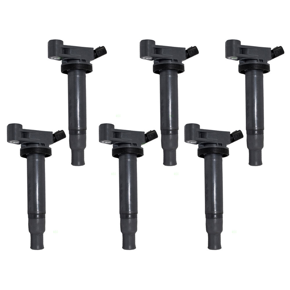 Brock Replacement 6 Piece Set of Ignition Spark Plug Coils Compatible with Various Models 9008019016 90080-19016