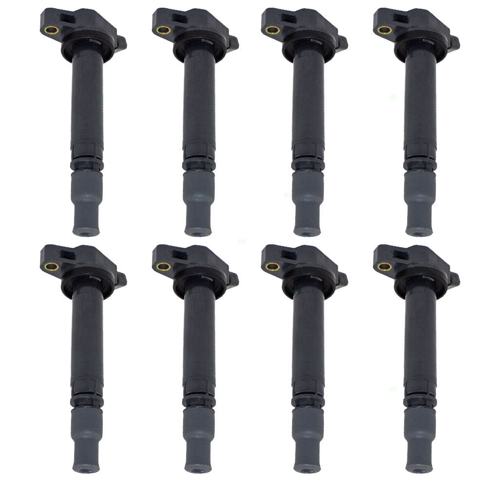 Brock Replacement for 8 Piece Set Ignition Spark Plug Coil Compatible with GS430 GX470 LS430 SC430 4Runner Land Cruiser Sequoia Tundra 90919-02259