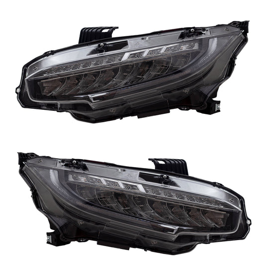 Headlight for 2016-2021 Civic LED w/ LED Daytime Running Lights 33150TBAA11 Set HO2502176