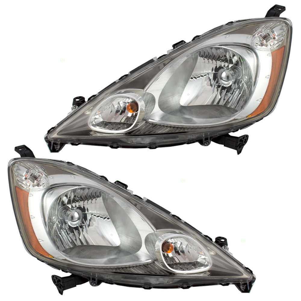 Headlight for 2009-2013 Fit Sport w/ Chrome Bezel 33150TK6A11 Set HO2502137
