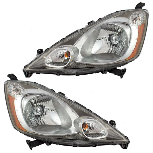 Headlight for 2009-2013 Fit Sport w/ Chrome Bezel 33150TK6A11 Set