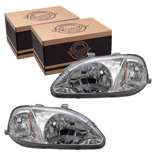 Headlight for 1999-2000 Civic 33151S01A02 Set