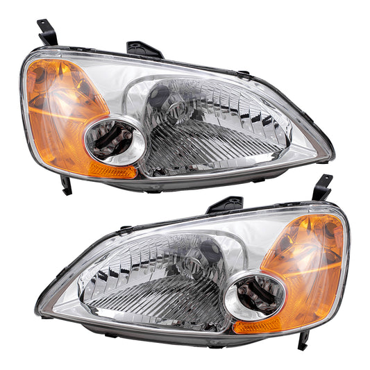 Headlight for 2001-2003 Civic Sedan 33101S5AA01 Set