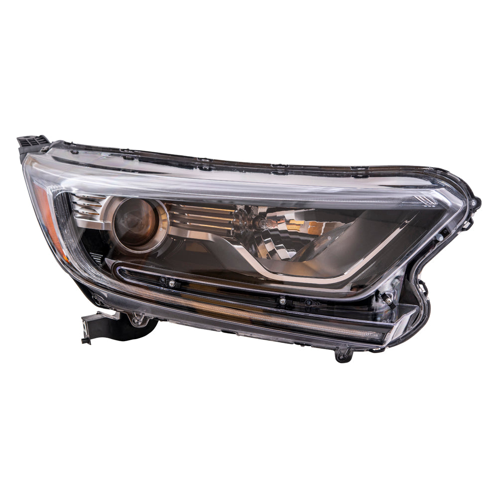 Brock Aftermarket Replacement Passenger Right Halogen Combination Headlight Assembly With Side Cover Bracket Compatible With 2017-2021 Honda CR-V North America Built