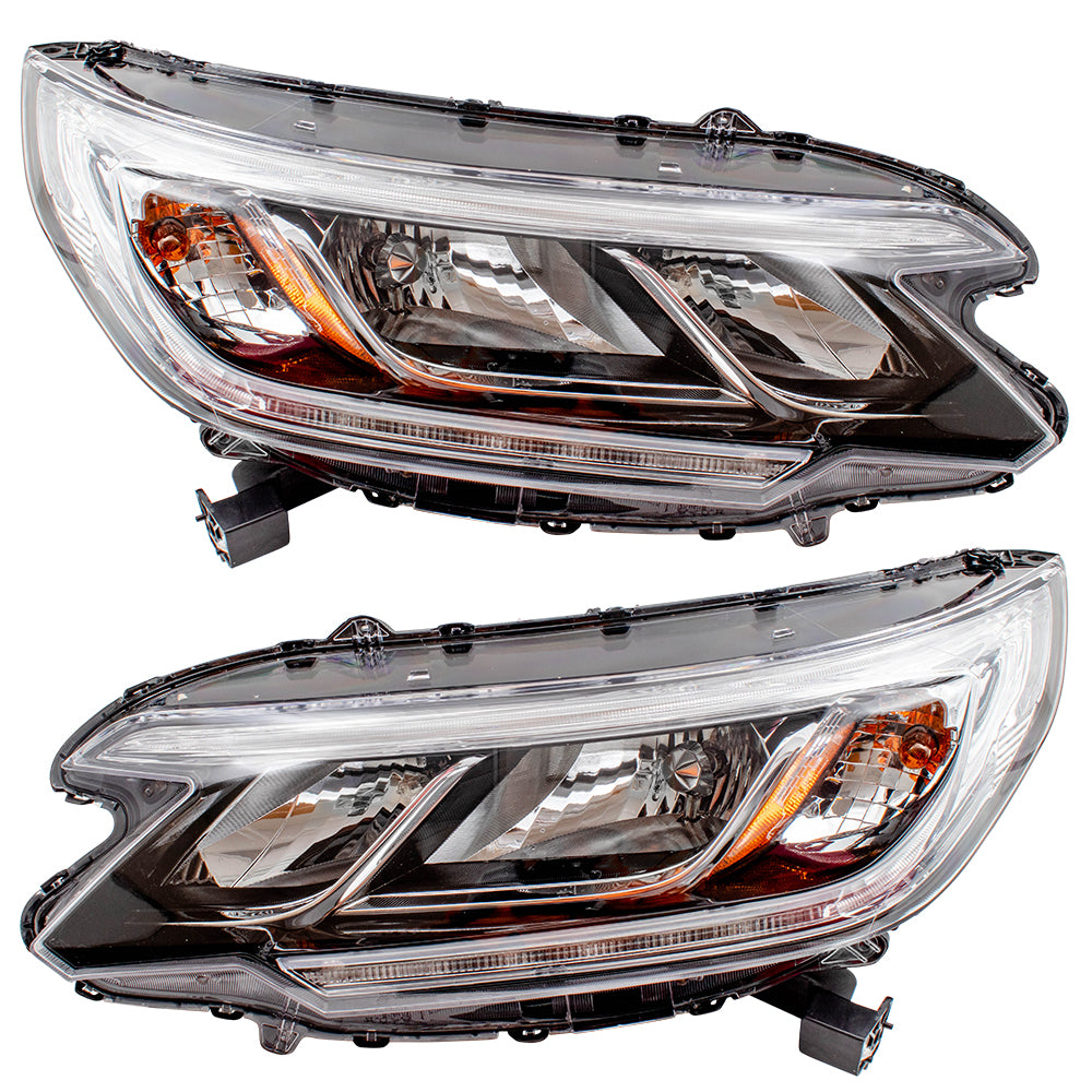 Headlight for 2015-2016 CR-V LED Daytime Running Lamps w/o Projector Beam 33150T1WA01 Set