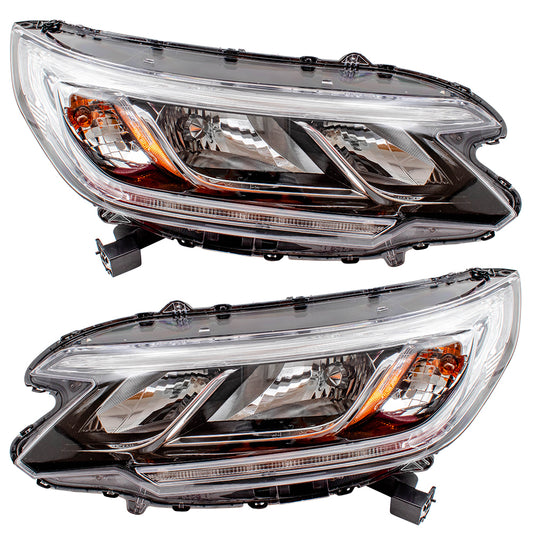 Headlight for 2015-2016 CR-V LED Daytime Running Lamps w/o Projector Beam 33150T1WA01 Set