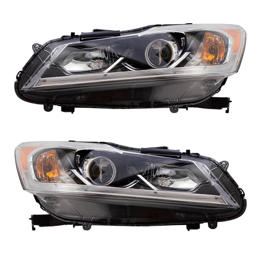 Headlight for 2016-2017 Accord Sedan Exc LX w/ LED Daytime Running Light 33150T2AA81 Set