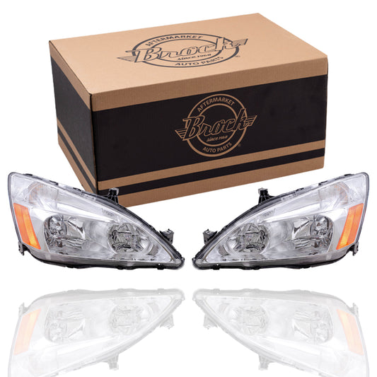 Headlight for 2003-2007 Accord 33101SDAA01 Set HO2502120