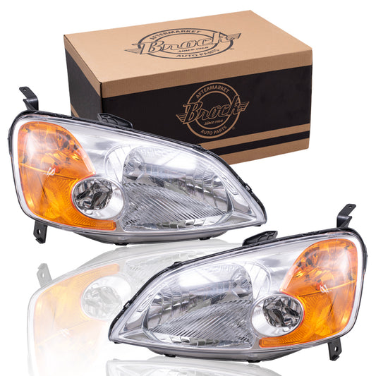 Headlight for 2001-2003 Civic Sedan 33101S5AA01 Set