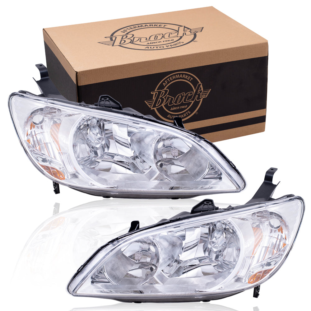 Headlight for 2004-2005 Civic 33101S5AA51 Set