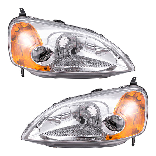 Headlight for 2001-2003 Civic Coupe 33151S5PA01 Set