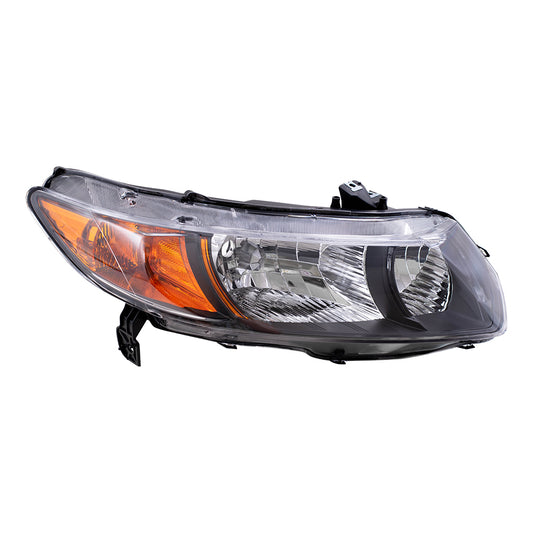 Headlight for 2006-2011 Civic Coupe w/ Black Bezel Amber Park Lens 33101SVAA02 Right