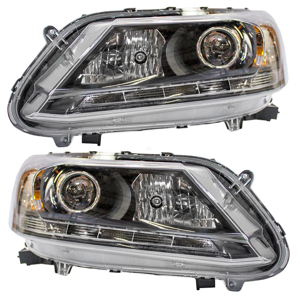 Headlight for 2013-2015 Accord Sedan w/ LED Daytime Running Light 33150T2AA11 Set HO2502156