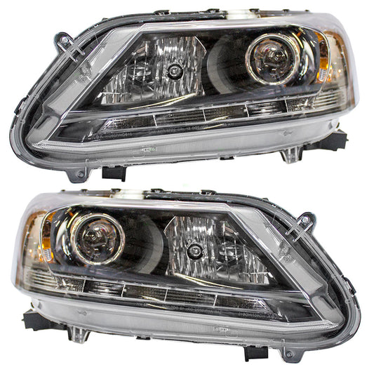 Headlight for 2013-2015 Accord Sedan w/ LED Daytime Running Light 33150T2AA11 Set