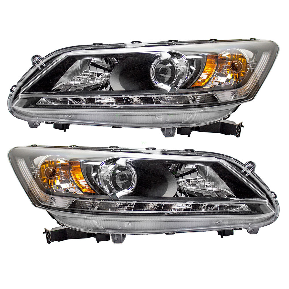 Headlight for 2013-2015 Accord Sedan w/ LED Daytime Running Light 33150T2AA11 Set HO2502156