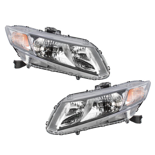 Headlight for 2013-2015 Civic 13-15 Sedan 13 Coupe 33150TR0A51 Set
