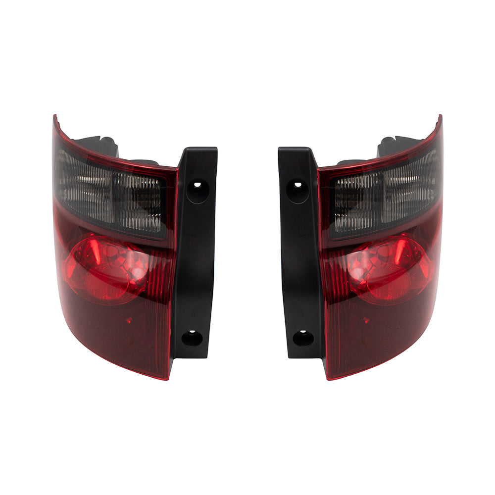 Brock Replacement Driver and Passenger Taillights Tail Lamps with Dark Red Lens Compatible with 03-08 Element 33551SCVA11 33501SCVA11