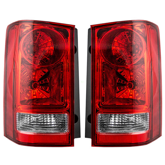 Brock Replacement Driver and Passenger Taillights Tail Lamps Compatible with 09-15 Pilot 33550SZAA02 33500SZAA02