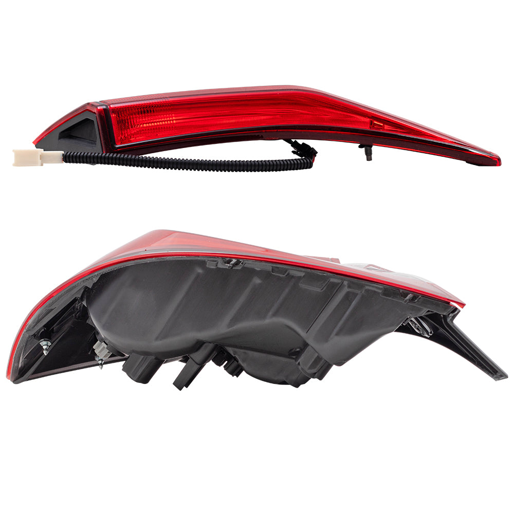 Brock 7222-0055LC2 Rear Driver Side Left Combination Tail Light Assembly 2 Piece Set Body and Lid Mounted Compatible With 2016-2021 Honda Civic Sedan