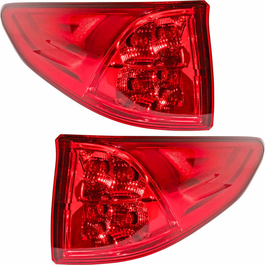 Brock 7222-0083LR Driver Side Left Passenger Side Right LED Combination Tail Light Assembly Set Compatible with 2018-2023 Honda Odyssey Body Mounted
