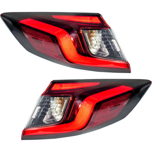 Brock 7222-0087LR Driver Side Left Passenger Side Right Combination Tail Light Assembly Set Body Mounted Compatible with 2022-2024 Honda Civic Hatchback 2023-2024 Honda Civic Type R
