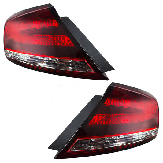 Brock Replacement Pair Set Taillights Tail Lamps Compatible with 14-15 Civic Coupe 33550-TS8-A51 33500-TS8-A51