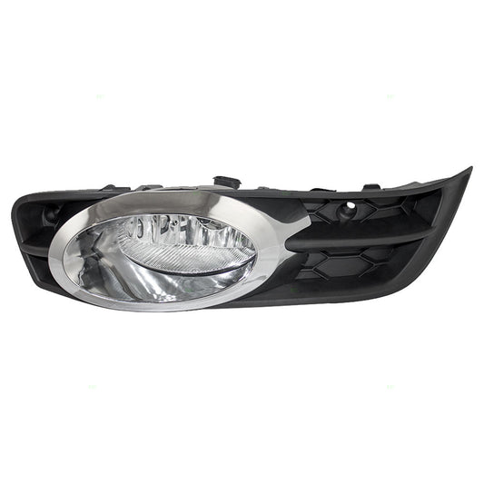 Brock Replacement Passengers Fog Light Lamp Compatible with 2012-2013 Civic Coupe 33900-TS8-A01