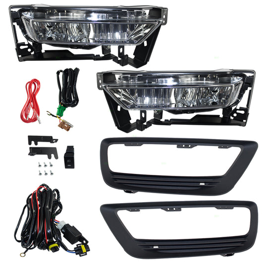 Fog Light for 2013-2015 Accord Sedan Clear Lens w/ Bulb Wiring Switch for Set