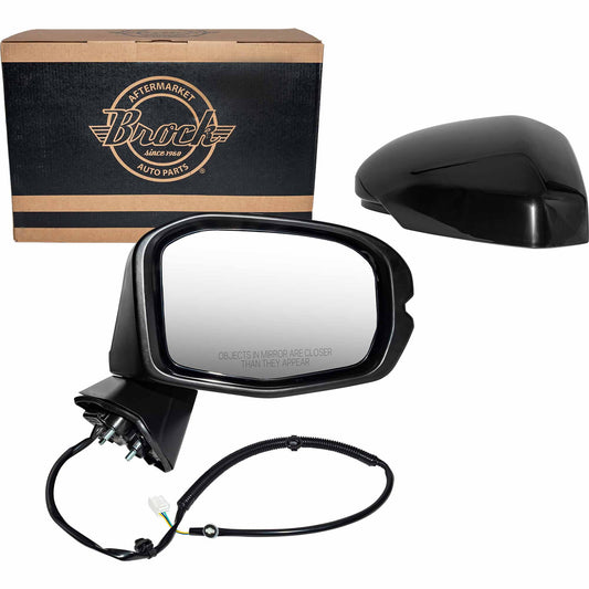 Brock Passenger Side Right Power Door Mirror Paint to Match Black Without Blind Spot Detection-Heat-Turn Signal Light Compatible with 2023-2025 Honda HR-V LX 7331-0005R