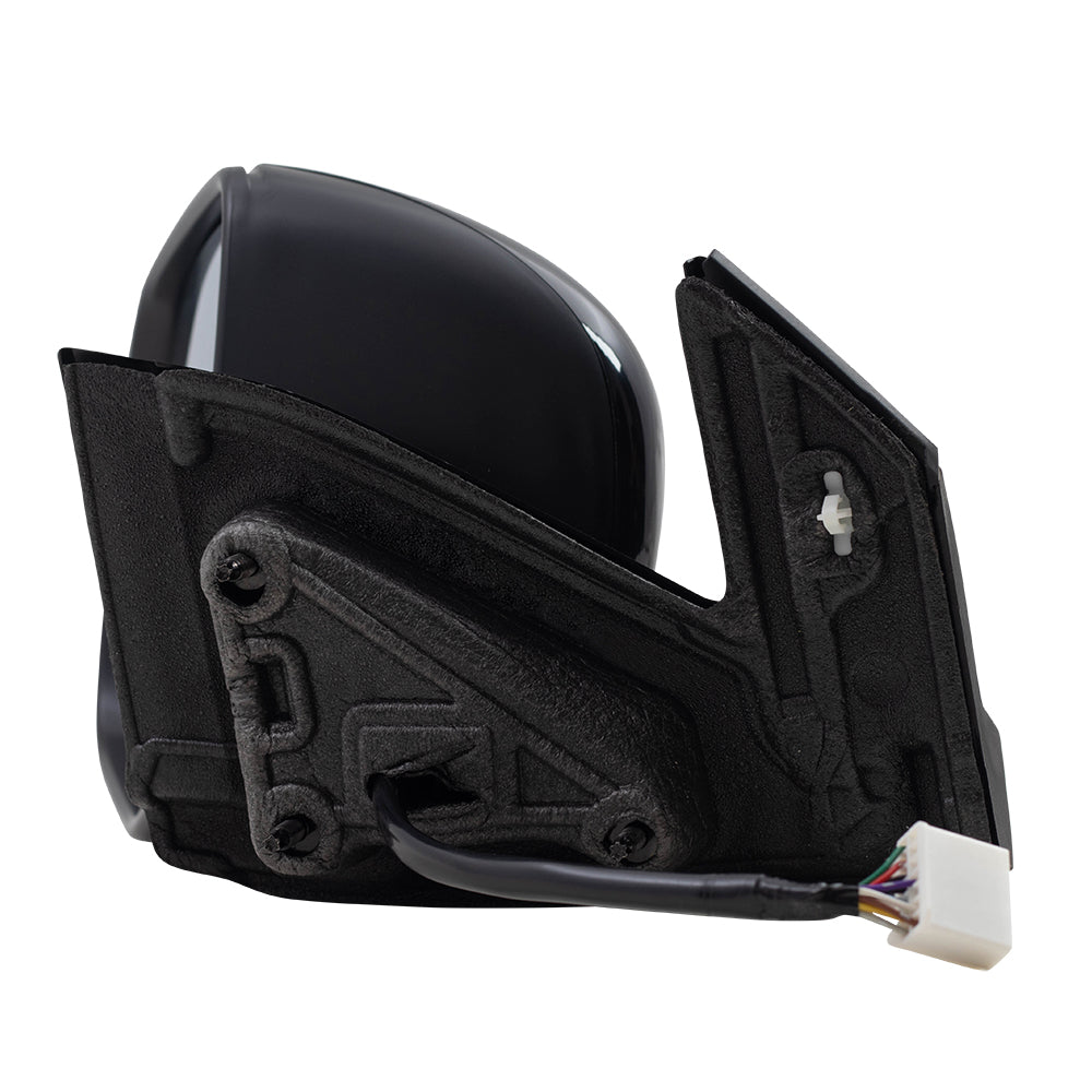 Brock Aftermarket Replacement Driver Left Power Door Mirror Assembly Paint To Match Black Manual Folding With Heat-Signal-Memory Without Auto Dimming