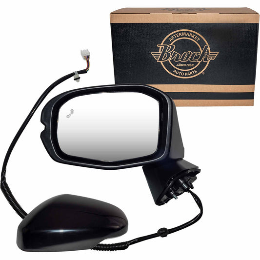 Brock Driver Side Left Power Door Mirror Paint to Match Black With Heat-Turn Signal Light-Blind Spot Detection Compatible with 2023-2025 Honda HR-V EX-L/EX-L Navi/Sport 7332-0027L