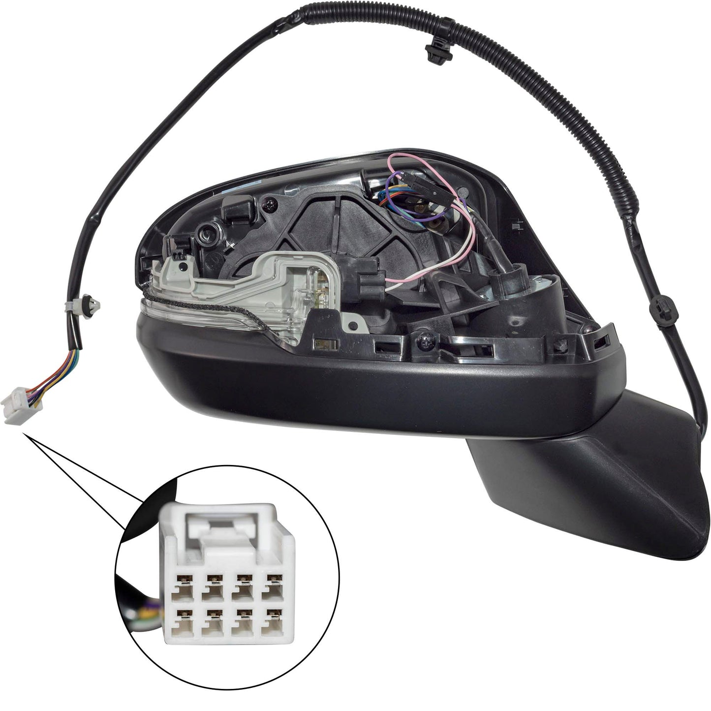 Brock Driver Side Left Passenger Side Right Power Door Mirror Set PTM Black With Heat-Turn Signal Light-Blind Spot Detection Compatible with 2023-2025 Honda HR-V EX-L/EX-L Navi/Sport 7332-0027LR