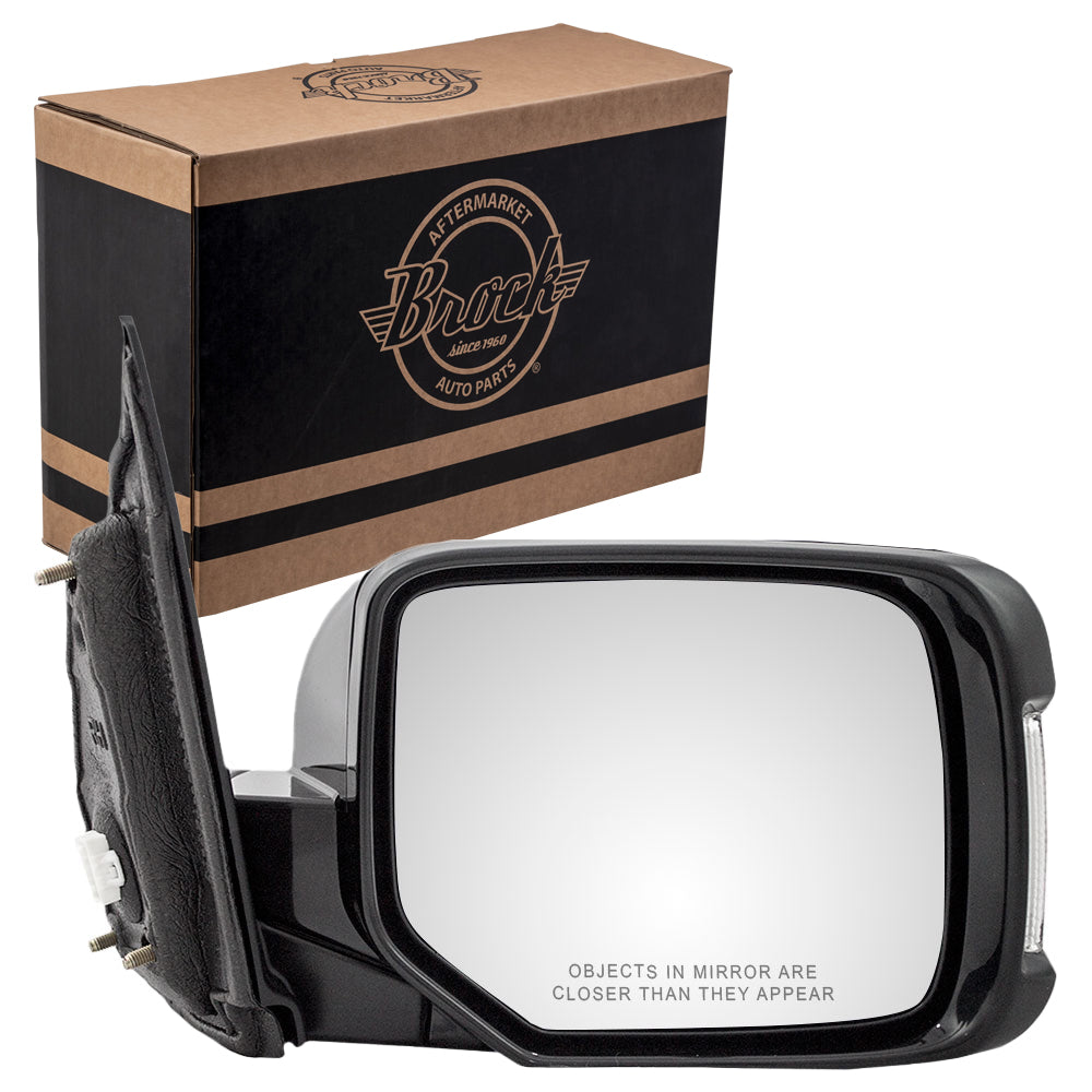Brock Replacement Passengers Power Side View Mirror Heated Memory Signal Compatible with Pilot SUV 76200-SZA-A33ZE