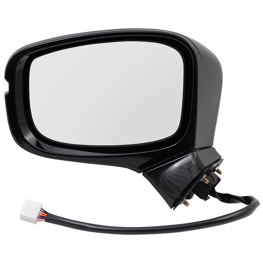 Brock Aftermarket Replacement Driver Left Power Door Mirror Assembly Paint To Match Black Power Folding With Heat-Signal-Memory Without Auto Dimming