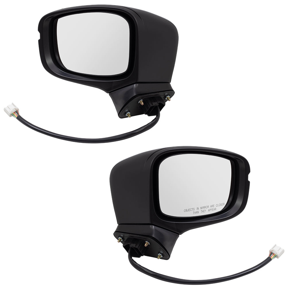 Brock Aftermarket Replacement Driver Left Passenger Right Power Mirror Paint To Match Black Manual Folding With Heat-Signal-Memory Without Auto Dimming-RH Side View Camera