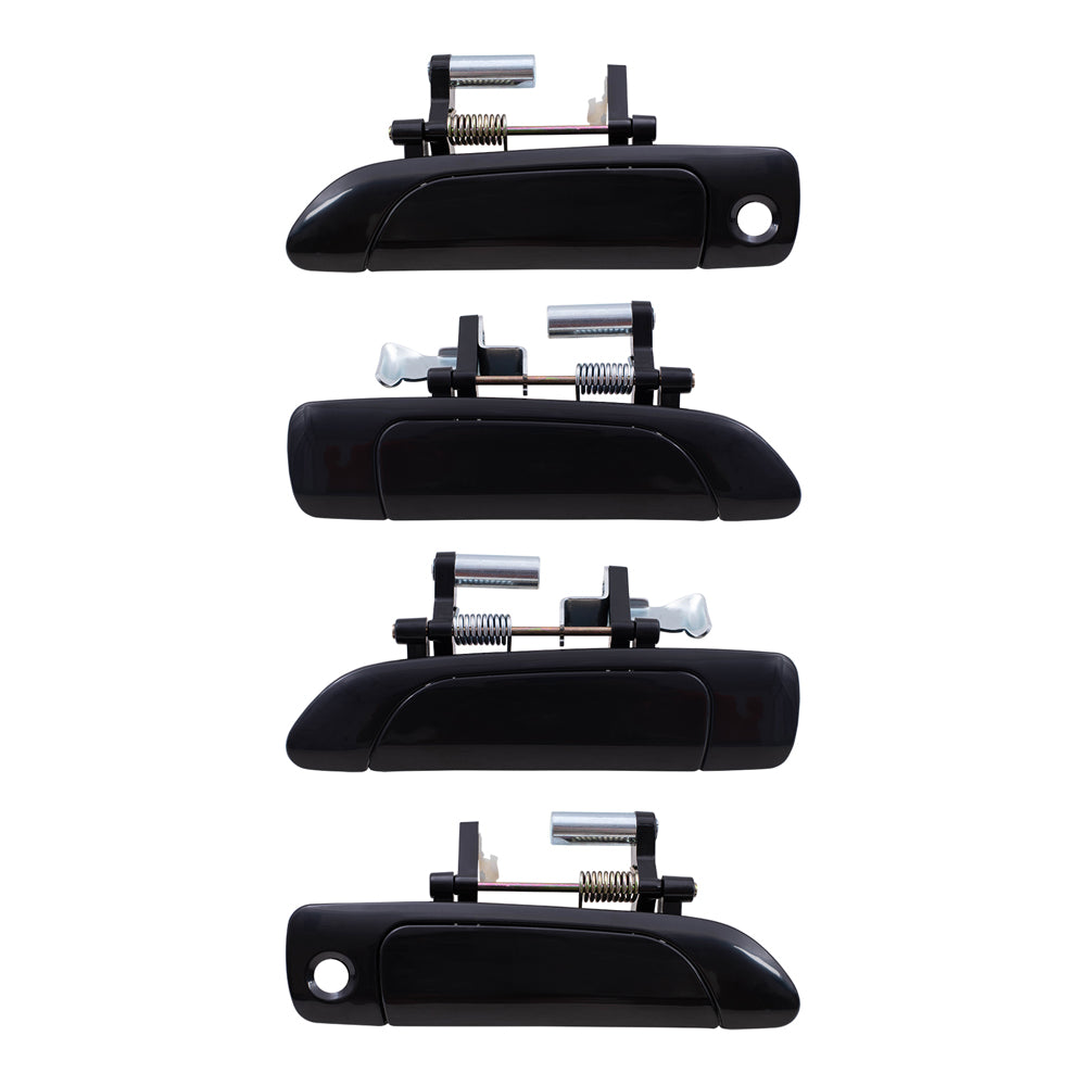Brock Replacement 4 Piece Set Outside Door Handles Replacement for 2001-2005 Civic Sedan Front and Rear Set