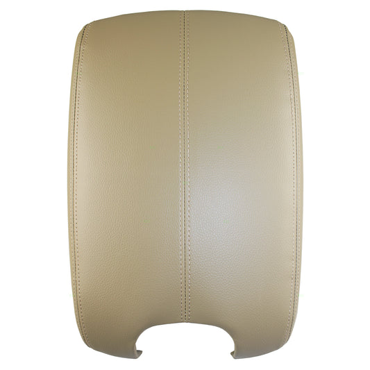 Brock Replacement Beige Leatherette Center Console Armrest Cover Synthetic Leather Lid w/ Plastic Plate Repair Compatible with 08-12 Accord 83450-TA5-A31ZC