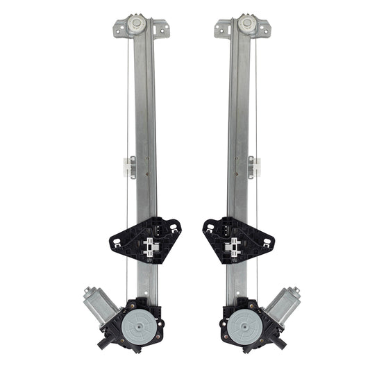 Brock Replacement Pair Rear Power Window Regulators with Motors Compatible with 09-15 Pilot