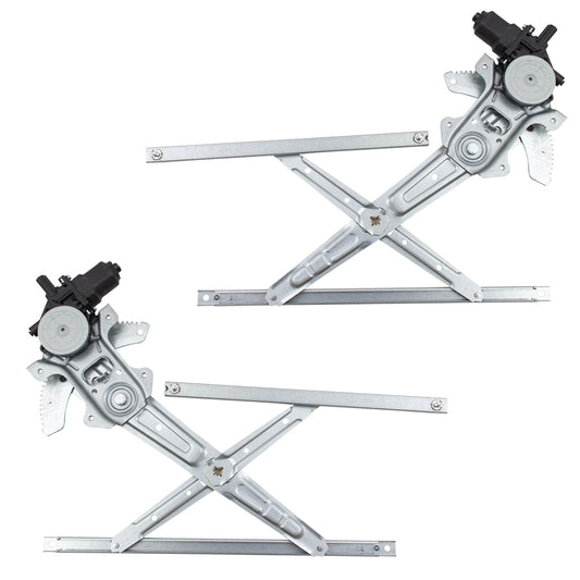 Brock Replacement Pair Front Power Window Regulators with Motors Compatible with 11-17 Odyssey Van