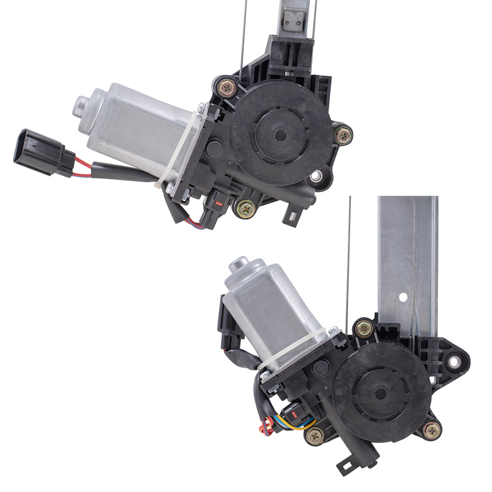 Brock Replacement Driver and Passenger Front and Rear Power Window Regulators w/ Motor Compatible with 17-20 Civic Hatchback