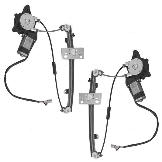 Brock Replacement Pair Set Rear Power Window Lift Regulators with Motors Assemblies Compatible with 92-95 Civic Sedan 72750SR1A03 HO1557101