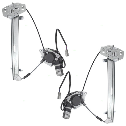 Brock Replacement for Rear Driver and Passenger Side Power Window Regulators with Motor Compatible with 2001-2006 Acura MDX