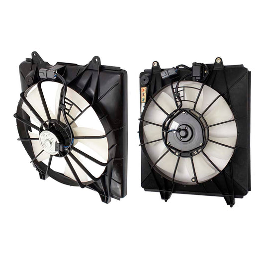 Brock Replacement Condenser Fan Assembly with Controller and Radiator Fan Assembly Set Compatible with 2007-2009 CR-V