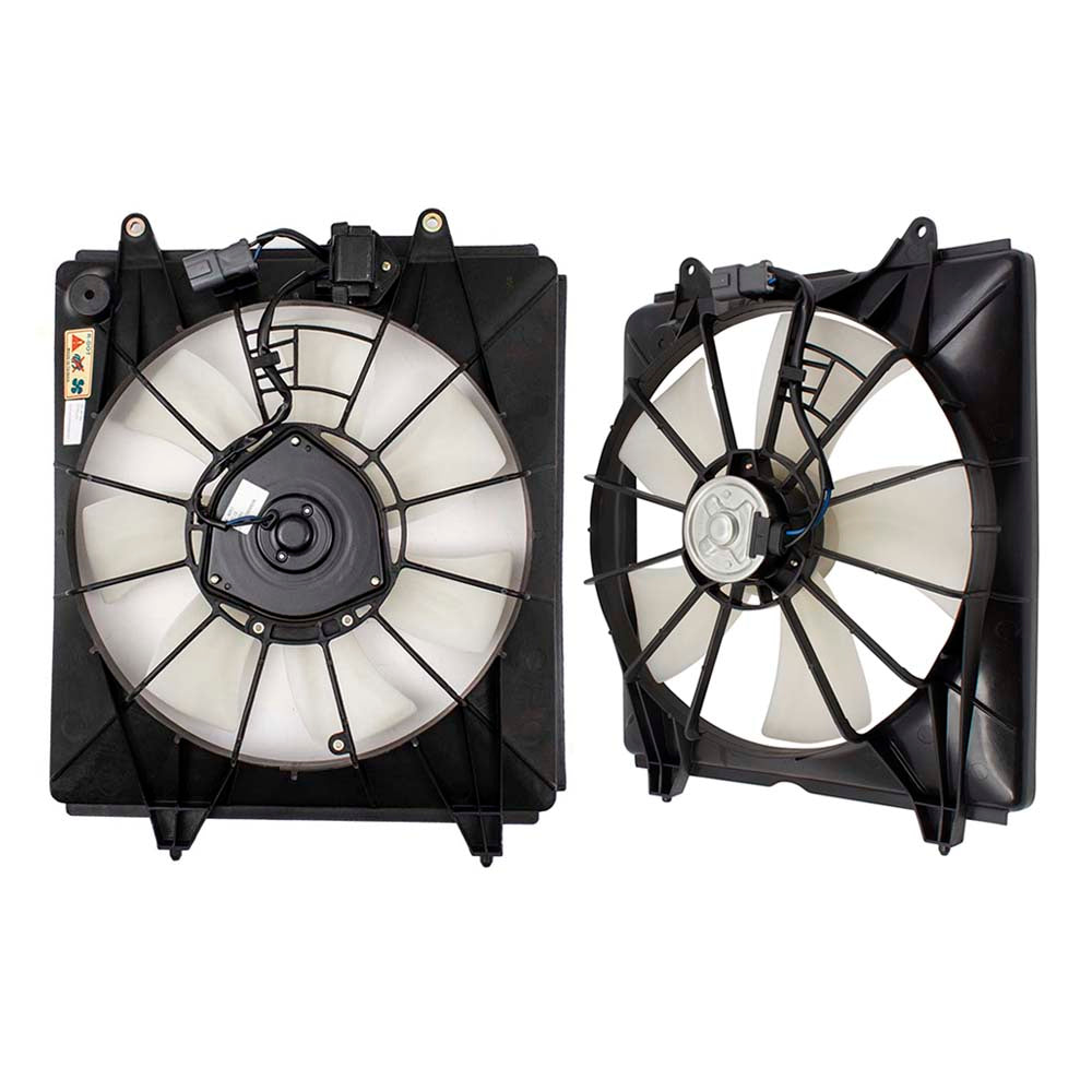 Brock Replacement Condenser Fan Assembly with Controller and Radiator Fan Assembly Set Compatible with 2007-2009 CR-V