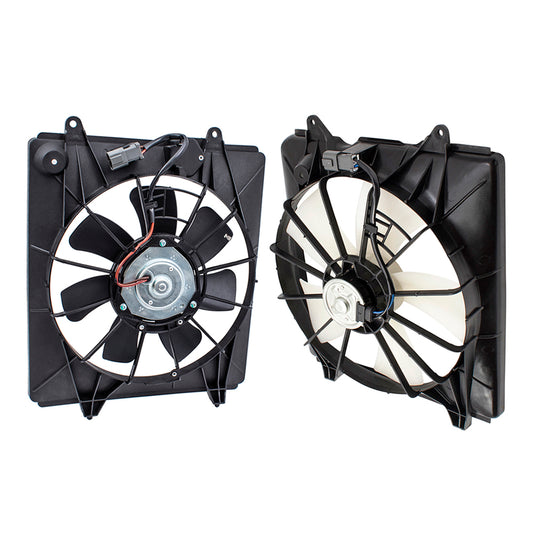 Brock Replacement Condenser Fan Assembly without Controller and Radiator Fan Assembly Set Compatible with 2007-2009 CR-V