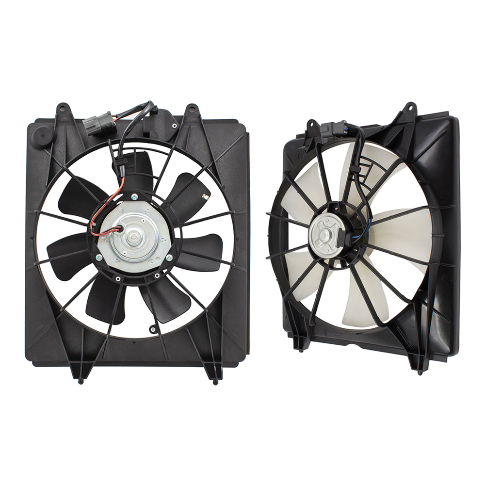 Brock Replacement Condenser Fan Assembly without Controller and Radiator Fan Assembly Set Compatible with 2007-2009 CR-V