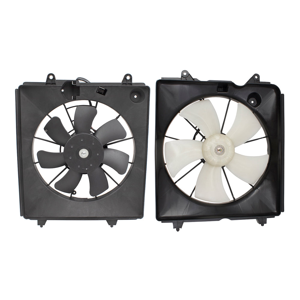 Brock Replacement Condenser Fan Assembly without Controller and Radiator Fan Assembly Set Compatible with 2007-2009 CR-V