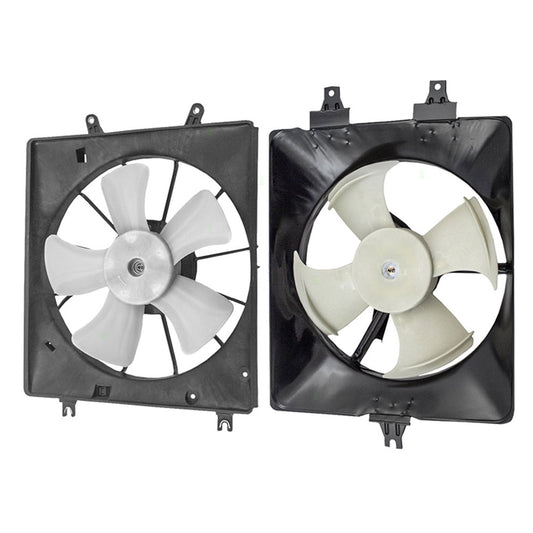 Brock Replacement 2 Piece Set Radiator & A/C Condenser Cooling Fans with Motors Compatible with 04-08 TL 19020-P8F-A01 38615-RDA-A00