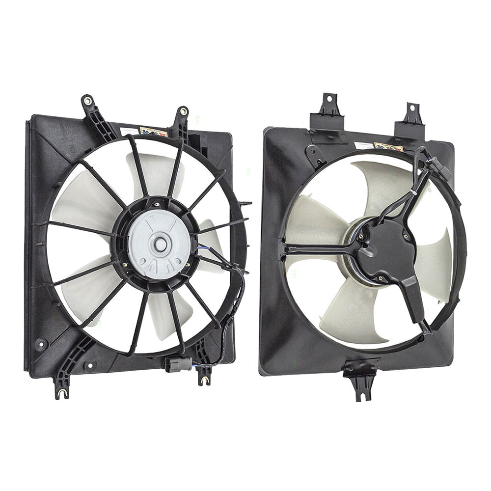 Brock Replacement 2 Piece Set Radiator & A/C Condenser Cooling Fans with Motors Compatible with 04-08 TL 19020-P8F-A01 38615-RDA-A00